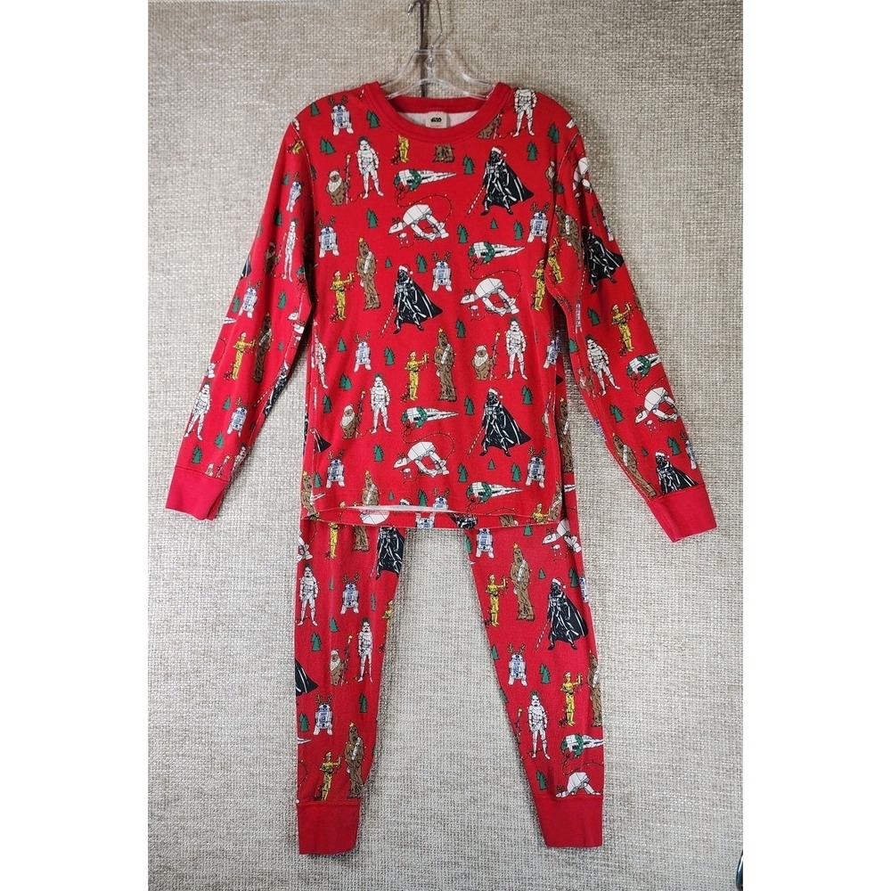 Hanna Andersson Star Wars Pajamas Adult S Red R2D2 Darth Vader Chewy Christmas